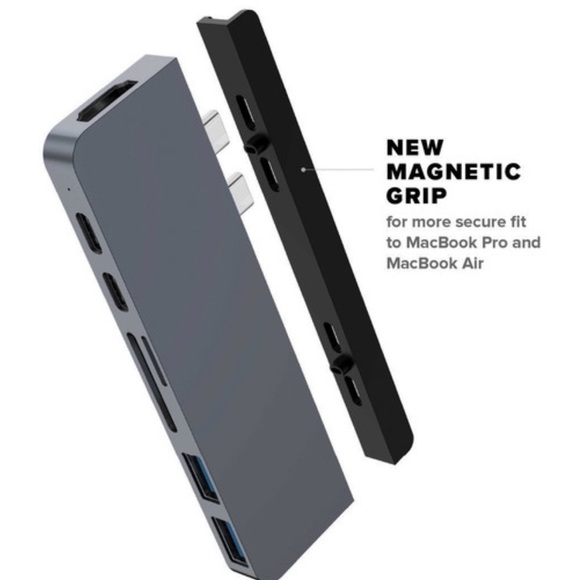 Adapter port USB Type-C Hub MacBook Pro or Air Space Gray mac micro SD card HDMI - Picture 5 of 5